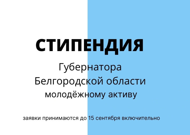 Студенты Белгородского района могут претендовать на стипендию губернатора молодёжному активу.