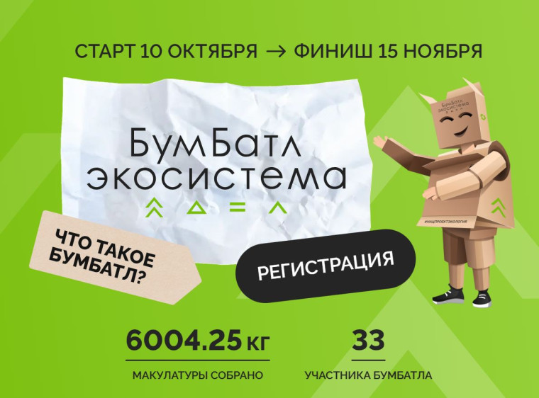 Стартовал четвёртый сезон ежегодной экологической акции «БумБатл». Стартовал четвёртый сезон ежегодной экологической акции «БумБатл».