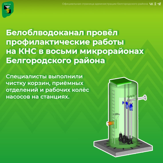 Белоблводоканал провёл профилактические работы на канализационных насосных станциях в восьми микрорайонах Белгородского района. Белоблводоканал провёл профилактические работы на канализационных насосных станциях в восьми микрорайонах Белгородского района.