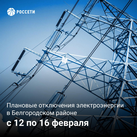 Плановое отключение электроэнергии в Белгородском районе пройдёт с 12 по 16 февраля.