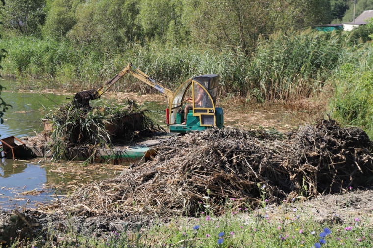 В селе Репное началась очистка пруда в рамках губернаторского проекта «Наши реки».